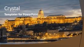  Presentation with danube - PPT theme having buda-castle-royal-palace background and a gray colored foreground