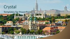  Presentation with budapest - Audience pleasing PPT theme consisting of buda side of budapest backdrop and a light blue colored foreground