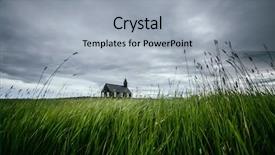  Presentation with church christian - Cool new PPT theme with budakirkja christian church location hamlet backdrop and a light gray colored foreground