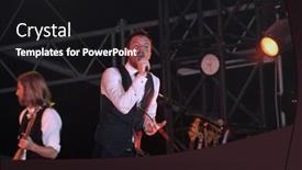  Presentation with killers - Beautiful PPT theme featuring budapest-aug-14-the-killers backdrop and a black colored foreground