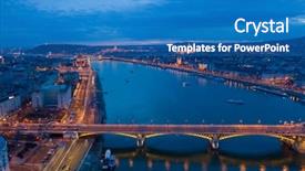  Presentation with blue night - Slide deck enhanced with budapest by night hungary - skyline background and a teal colored foreground