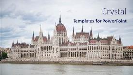  Presentation with budapest - PPT theme consisting of budapest-city-skyline-at-hungalian background and a sky blue colored foreground