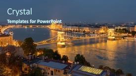  Presentation with budapest - Presentation featuring budapest-cityscape-at-night-chain background and a ocean colored foreground