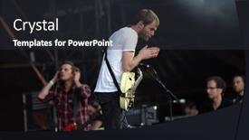  Presentation with rock band - Presentation design enhanced with tivat harbor adriatic sea city background and a gray colored foreground