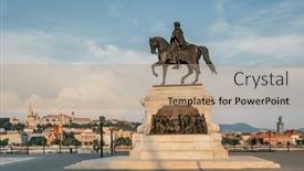  Presentation with budapest - Presentation theme having budapest-hungary-august-25-2019 background and a coral colored foreground