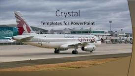  Presentation with qatar - Theme consisting of budapest-hungary-circa-2016-airliner background and a light blue colored foreground