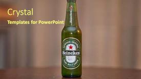  Presentation with brewery - PPT theme having budapest-hungary-circa-2019-bottle background and a coral colored foreground