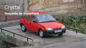  Presentation with old car - Slide set featuring budapest-hungary-circa-2019-old background and a  colored foreground