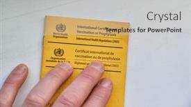  Presentation with certificate - Presentation enhanced with budapest-hungary-circa-2019-vaccination background and a light gray colored foreground