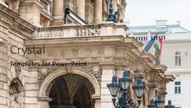  Presentation with hungary - PPT theme featuring budapest-hungary-january-16-2018 background and a coral colored foreground