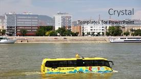  Presentation with water river - Slides enhanced with budapest-hungary-may-30-2018 background and a light blue colored foreground