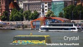  Presentation with water river - Audience pleasing slide deck consisting of budapest-hungary-may-30-2018 backdrop and a gray colored foreground