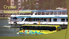  Presentation with water river - PPT theme featuring budapest-hungary-may-30-2018 background and a violet colored foreground