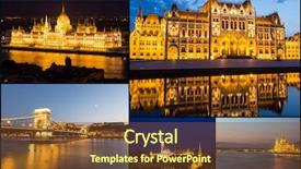  Presentation with hungary - PPT layouts with budapest hungary night view collage background and a tawny brown colored foreground