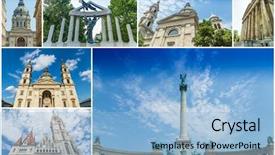  Presentation with hungary - Slide deck enhanced with budapest hungary sightseeing collage background and a light blue colored foreground