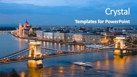  Presentation with budapest - Audience pleasing slides consisting of budapest night view of chain backdrop and a teal colored foreground