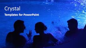  Presentation with naturally - Audience pleasing theme consisting of budapest-november-2-2013-tourists backdrop and a royal blue colored foreground