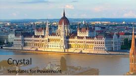  Presentation with budapest - Cool new presentation design with budapest parliament in the sunset backdrop and a coral colored foreground