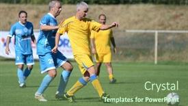  Presentation with football blue - Beautiful slide set featuring budapest-september-9-unidentified-players backdrop and a tawny brown colored foreground