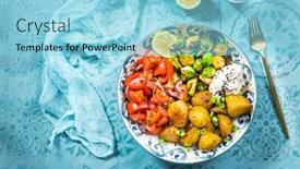  Presentation with brussel - PPT layouts having buddha-bowl-healthy-and-balanced background and a light blue colored foreground