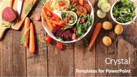  Presentation with sweet potato - Amazing PPT layouts having buddha-bowl-mixed-vegetable-salad backdrop and a tawny brown colored foreground