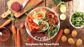  Presentation with sweet potato - PPT layouts featuring buddha-bowl-mixed-vegetable-salad background and a tawny brown colored foreground