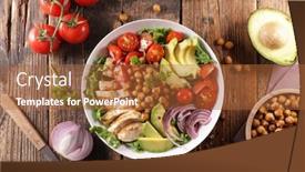  Presentation with buddha - PPT theme enhanced with buddha-bowl-with-chicken background and a red colored foreground