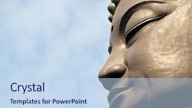  Presentation with buddha - Amazing theme having budha - buddha face backdrop and a sky blue colored foreground