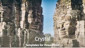  Presentation with cambodia - PPT theme with buddha faces in bayon temple background and a gray colored foreground