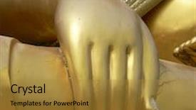  Presentation with buddha - Slides enhanced with budhism - buddha hand background and a gold colored foreground