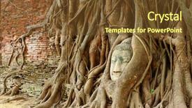  Presentation with buddha - Cool new theme with buddha head in old tree backdrop and a tawny brown colored foreground