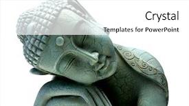  Presentation with third - Audience pleasing PPT theme consisting of buddha relaxing top third crop backdrop and a white colored foreground