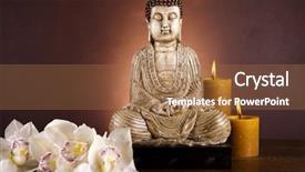  Presentation with buddha - Beautiful presentation theme featuring buddha statue and bamboo backdrop and a coral colored foreground