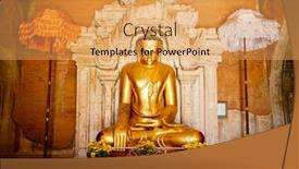  Presentation with myanmar bagan - Slide set consisting of buddha-statue-in-bagan-pagoda background and a yellow colored foreground