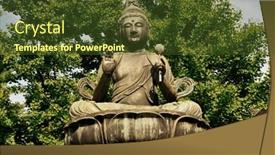  Presentation with buddha - Presentation theme enhanced with buddha statue in sensoji temple background and a tawny brown colored foreground