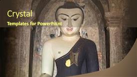  Presentation with myanmar bagan - Audience pleasing theme consisting of buddha statue of burmese style backdrop and a tawny brown colored foreground