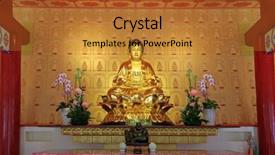  Presentation with lotus flower - Colorful presentation design enhanced with taiwanese nationalism - buddha statue sitting on lotus backdrop and a red colored foreground