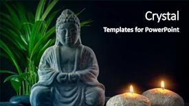  Presentation with buddha - Cool new slides with buddha statue towels and candles backdrop and a black colored foreground