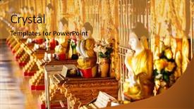  Presentation with myanmar mote lone yay paw - Slide set consisting of buddha statues in yangon pagoda background and a gold colored foreground