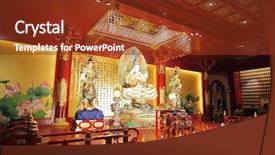 Presentation with buddha - Amazing presentation design having buddha tooth temple interior backdrop and a tawny brown colored foreground