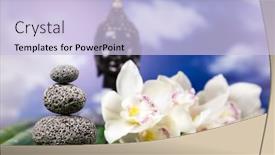  Presentation with buddha - Beautiful theme featuring buddha-with-blue-sky backdrop and a light blue colored foreground