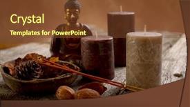  Presentation with incense - Audience pleasing slides consisting of budda - buddha with incense and candle backdrop and a tawny brown colored foreground