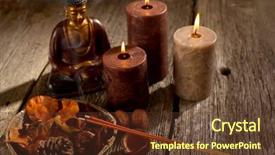  Presentation with incense - Audience pleasing theme consisting of buddha with incense and candle backdrop and a tawny brown colored foreground