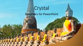  Presentation with buddha - Slide deck featuring buddha background and a light blue colored foreground