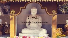  Presentation with asia - Slide deck featuring buddhas-statue-in-buddhist-temple background and a coral colored foreground