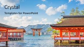  Presentation with buddhism - Audience pleasing slide deck consisting of buddhism - miyajima hiroshima japan at itsukushima backdrop and a light blue colored foreground