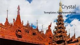  Presentation with christianity - Slide deck enhanced with buddhism christianity - shwe in bin monastery background and a  colored foreground