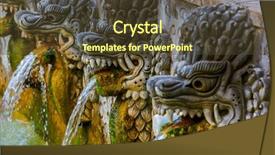  Presentation with hot spring - Presentation theme with air panas banjar in bali background and a tawny brown colored foreground