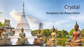  Presentation with sri lanka - Presentation consisting of seema malaka temple on beira background and a light blue colored foreground