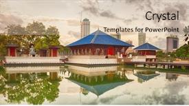  Presentation with sri lanka - Presentation design enhanced with seema malaka temple on beira background and a lemonade colored foreground